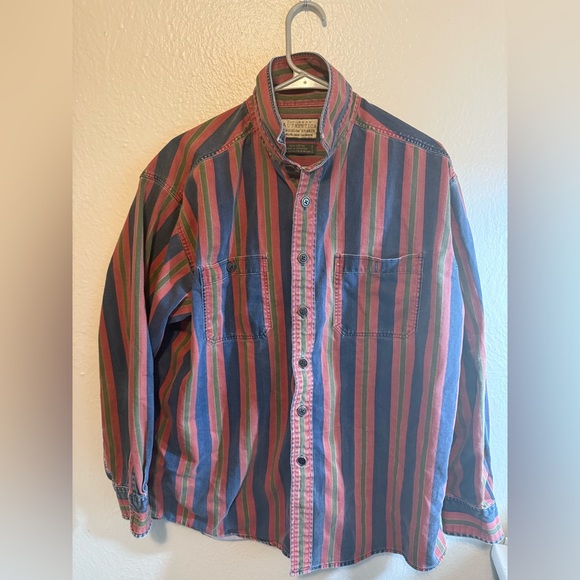 Vintage Dockers Striped Button-Up Shirt - Picture 1 of 6